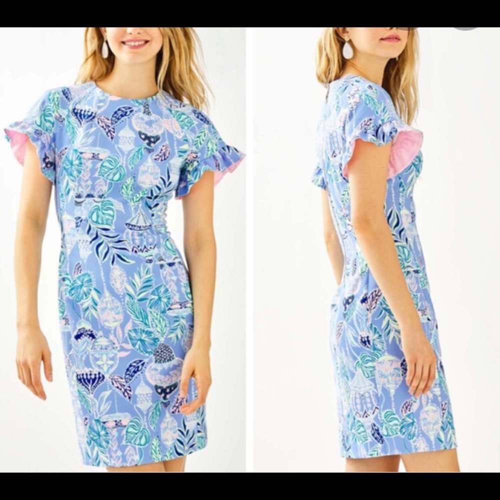 Lilly Pulitzer Kerstin stretch shift blue dress